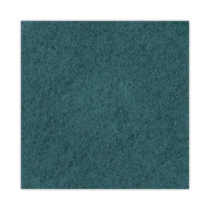 Heavy-Duty Scrubbing Floor Pads, 18" Diameter, Green, 5/Carton