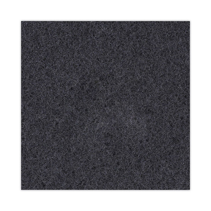 Stripping Floor Pads, 18" Diameter, Black, 5/Carton