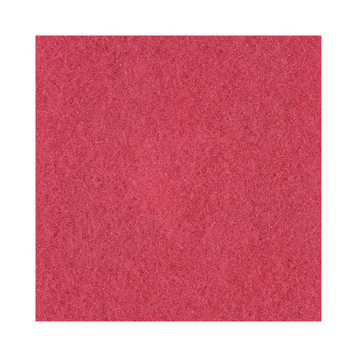 Buffing Floor Pads, 16" Diameter, Red, 5/Carton