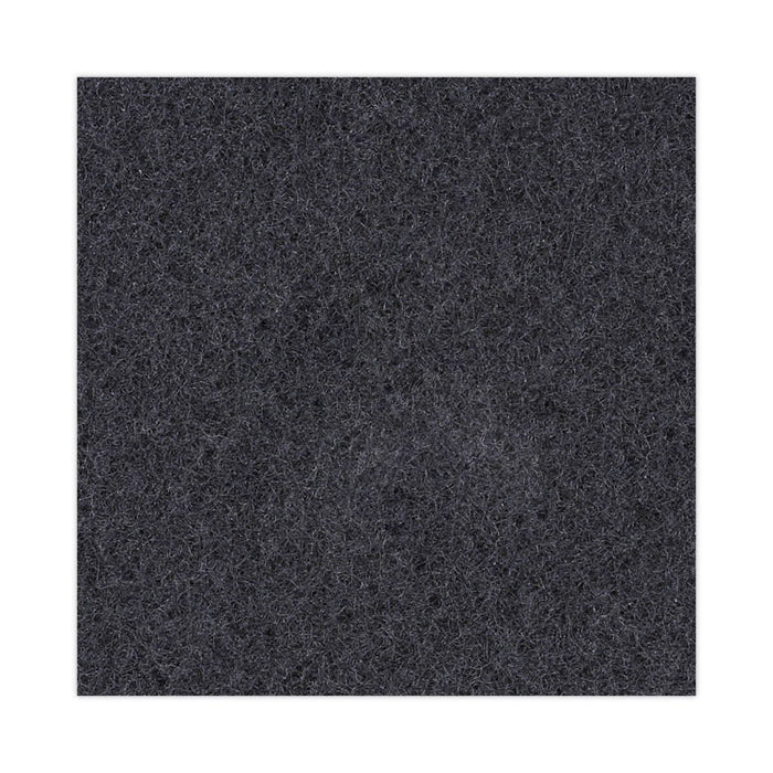 Stripping Floor Pads, 16" Diameter, Black, 5/Carton