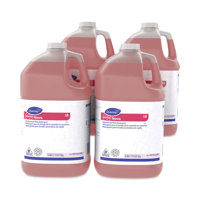 Sealed Air Suma Nova L6 Mechanical Dish Detergent, Liquid, 1 gal, 4/Carton