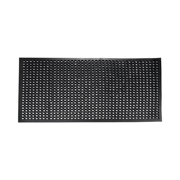 Safewalk-Light Wet/Oily Floor Anti-Fatigue Drainage Mats, 0.5" Thick, 36" x 10 ft, Black Perforated Surface