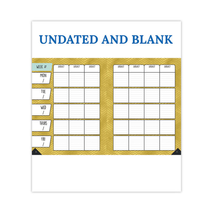 Teachers Planner, Weekly/Monthly, 7 Classes, Chevron Artwork, Multicolor Cover, 11 x 8.5 Sheets, 12-Month (July to June)