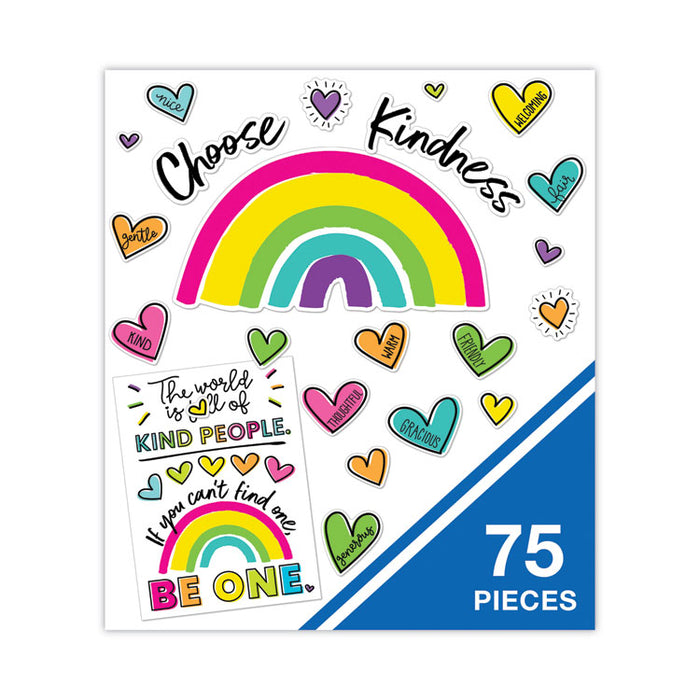 Motivational Bulletin Board Sets, 75-Piece Set, Kind Vibes, 30" x 16", Multicolor