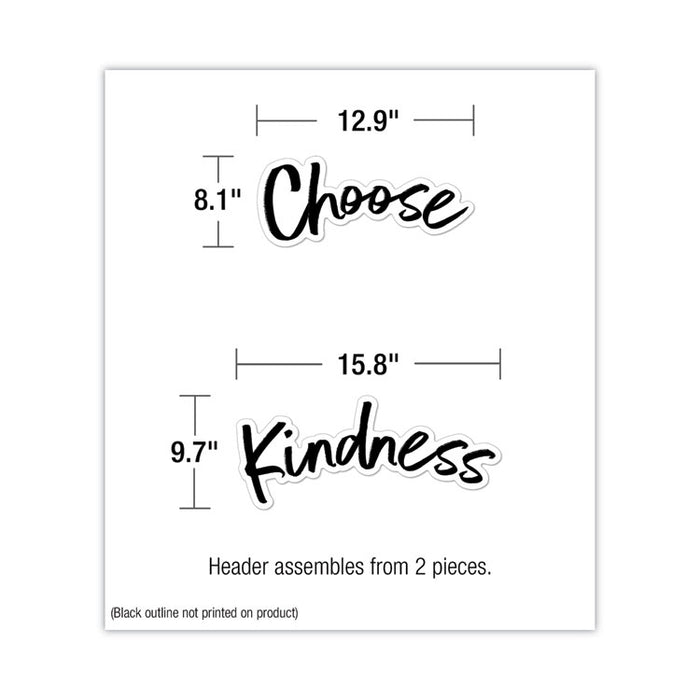 Motivational Bulletin Board Sets, 75-Piece Set, Kind Vibes, 30" x 16", Multicolor