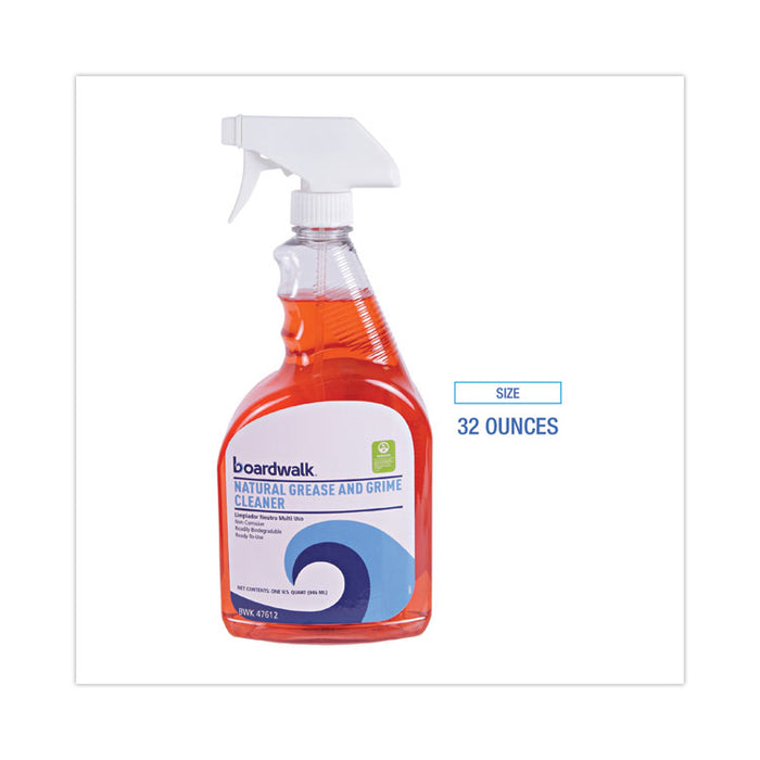 Natural Grease and Grime Cleaner, 32 oz Spray Bottle, 12/Carton