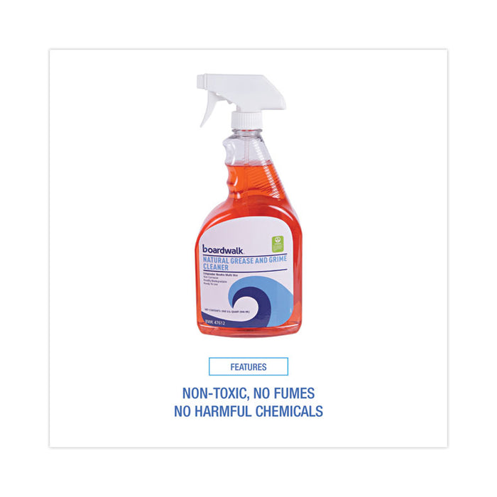 Natural Grease and Grime Cleaner, 32 oz Spray Bottle, 12/Carton