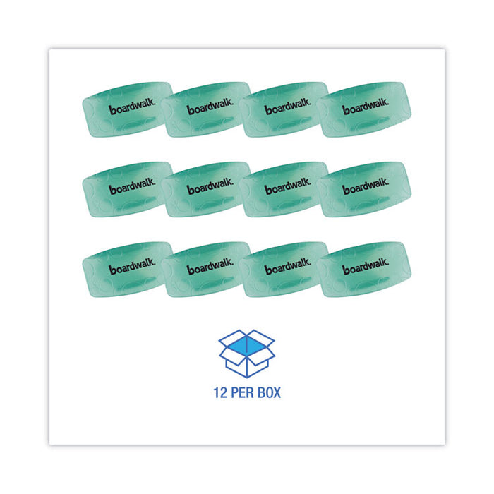 Toilet Bowl Clip, Cucumber Melon Scent, Green, 12/Box