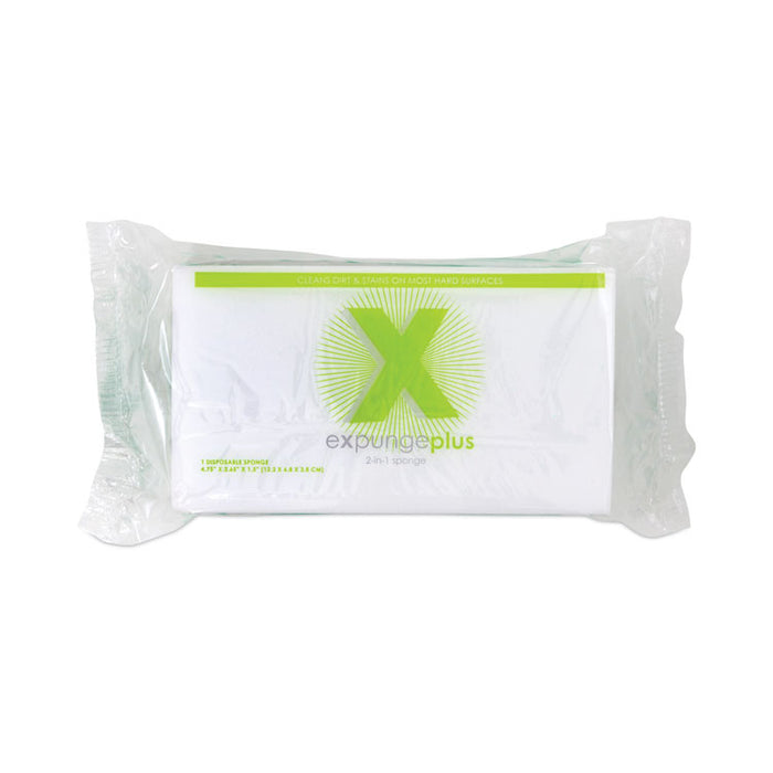 eXpunge Sponges, 4.75 x 2.5, 1.13" Thick, White/Green, 24/Carton