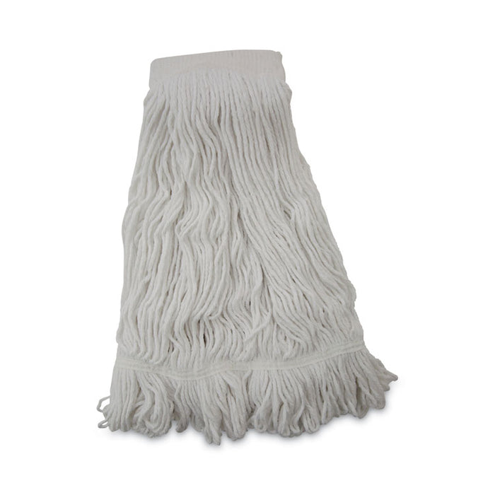 Mop Head, Pro Loop Web/Tailband, Premium Saddleback Head, Rayon, 24 oz., White, 12/Carton