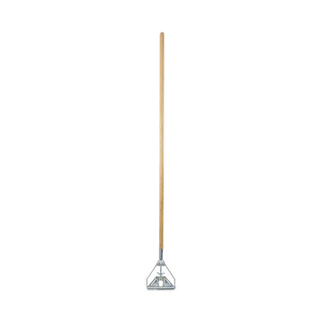Screw Clamp Metal Head Wooden Mop Handle, #20+, 62", Natural
