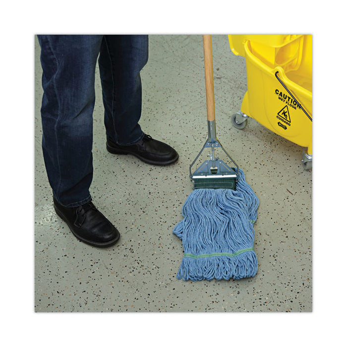 Screw Clamp Metal Head Wooden Mop Handle, #20+, 62", Natural