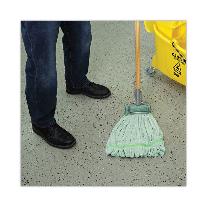 Spring Grip Metal Head Mop Handle for Most Mop Heads, 60", Natural