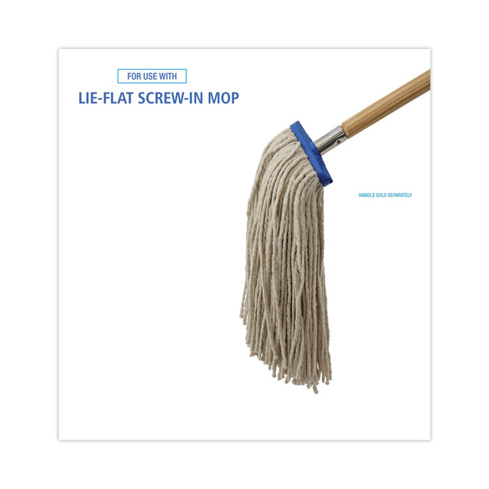 Cut-End Lie-Flat Wet Mop Head, Cotton, 16 oz, White