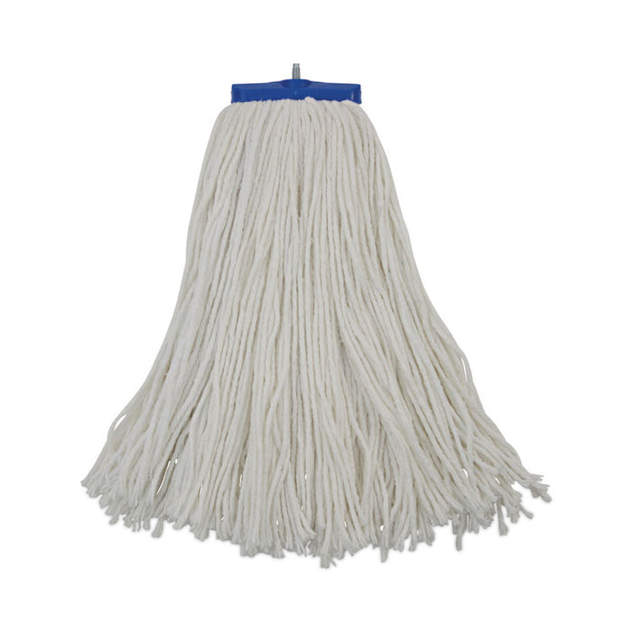 Cut-End Lie-Flat Wet Mop Head, Rayon, 16 oz, White, 12/Carton