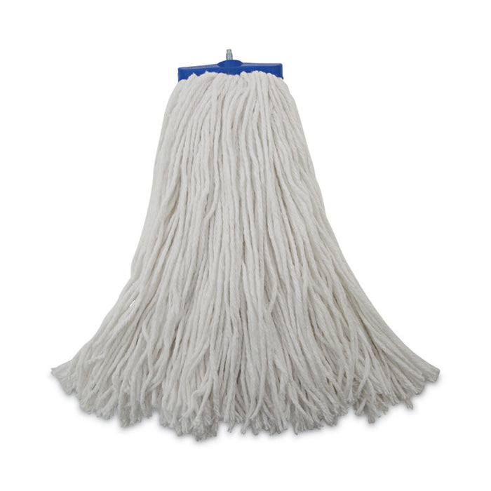 Mop Head, Economical Lie-Flat Head, Rayon Fiber, 20 oz, White, 12/Carton