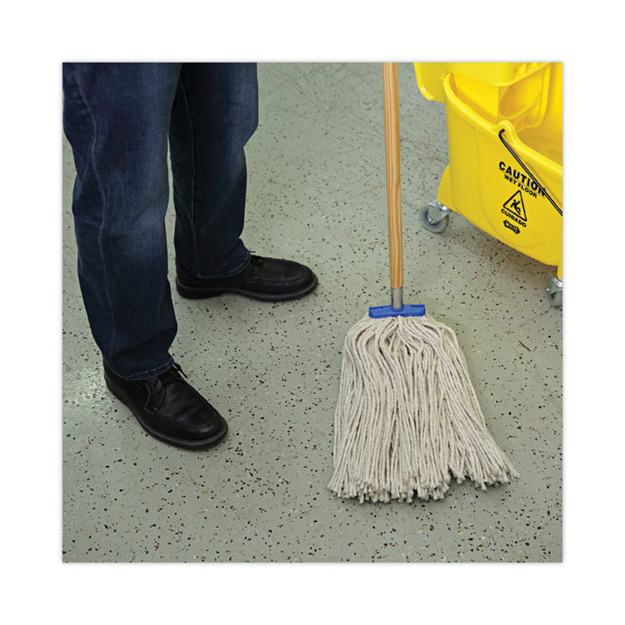 Cut-End Lie-Flat Wet Mop Head, Cotton, 24 oz, White