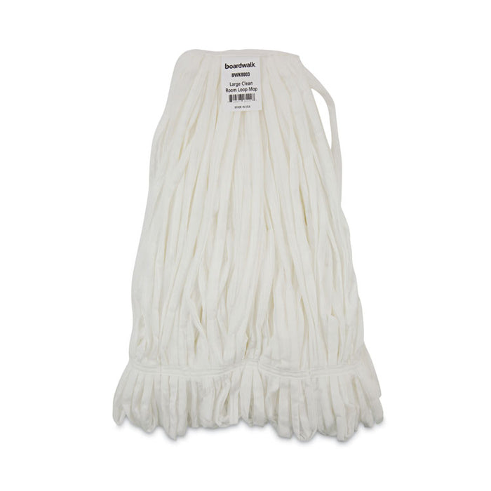 Mop Head, Looped, Enviro Clean With Tailband, Cotton/Synthetic, Large, White, 12/Carton