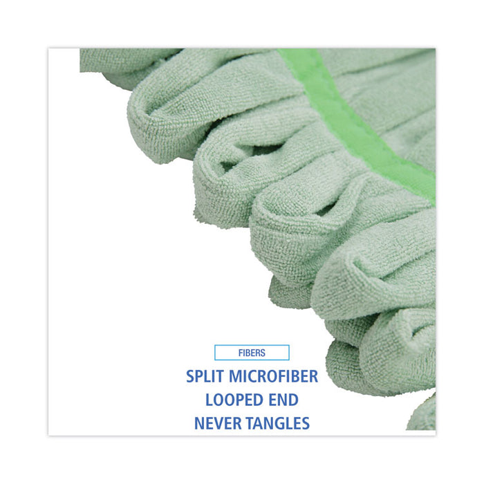 Microfiber Looped-End Wet Mop Head, Medium, Green