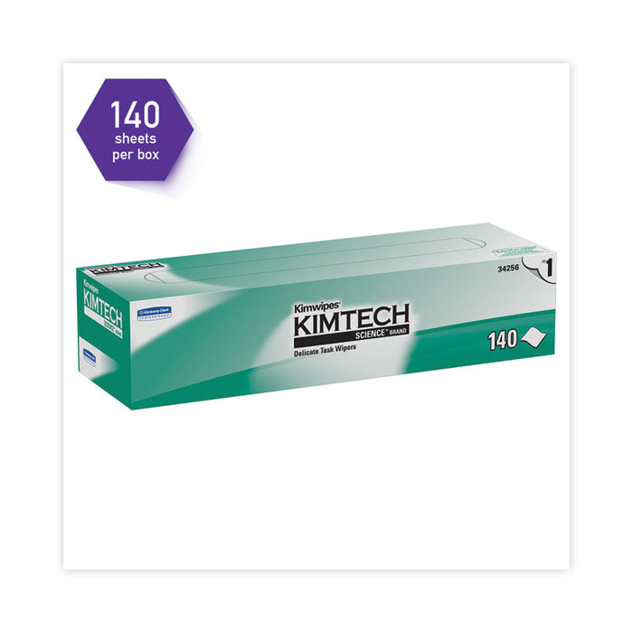 Kimwipes Delicate Task Wipers, 1-Ply, 14.7 x 16.6, Unscented, White, 144/Box, 15 Boxes/Carton