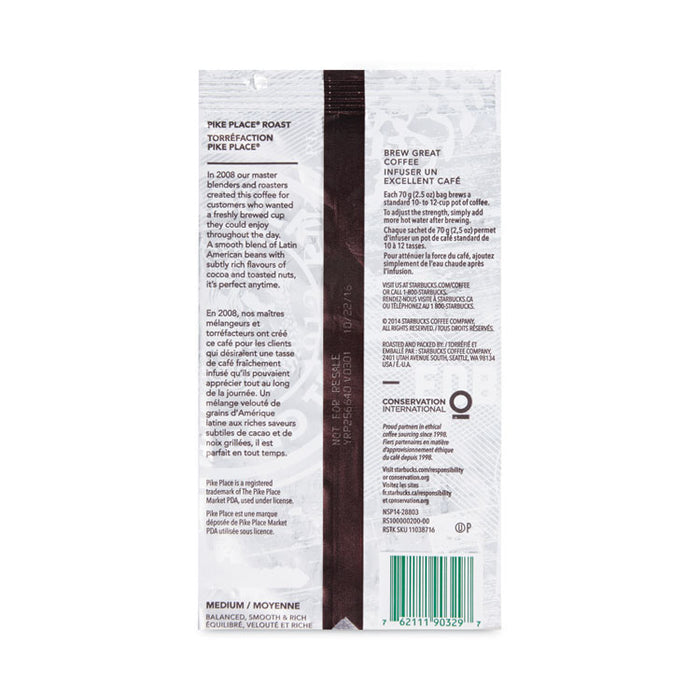 Coffee, Pike Place, 2.5 oz Packet, 72/Carton