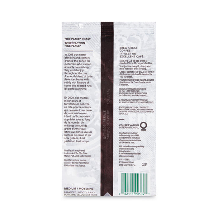 Coffee, Pike Place, 2.5 oz Packet, 18/Box