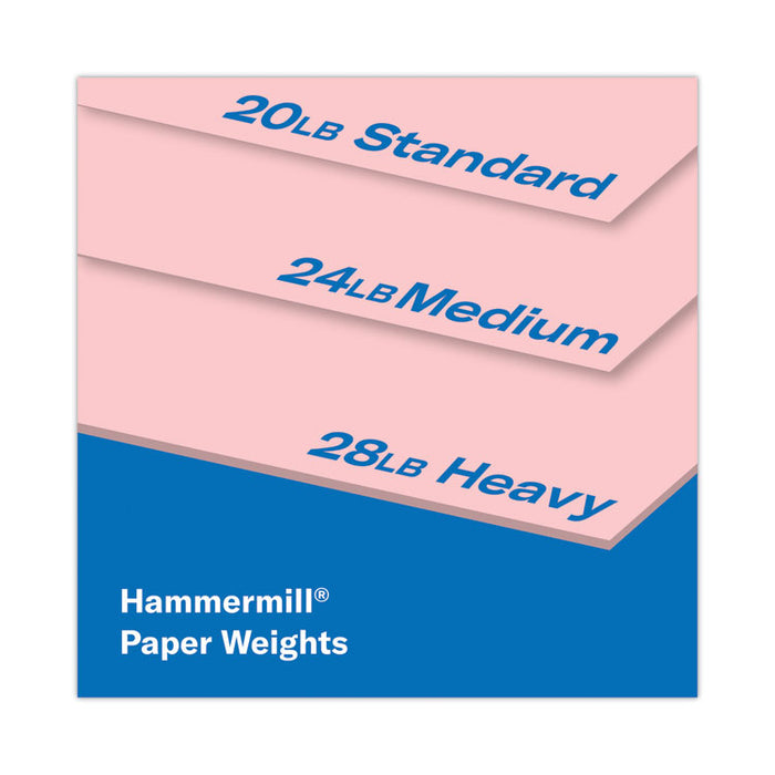 Colors Print Paper, 20 lb Bond Weight, 8.5 x 11, Pink, 500/Ream