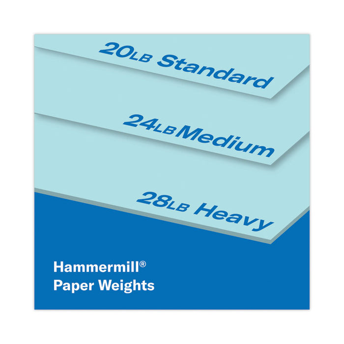 Colors Print Paper, 20 lb Bond Weight, 8.5 x 11, Blue, 500/Ream