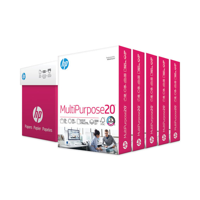 MultiPurpose20 Paper, 96 Bright, 20-lb Bond Weight, 8.5 x 11, White, 500 Sheets/Ream, 5 Reams/Carton