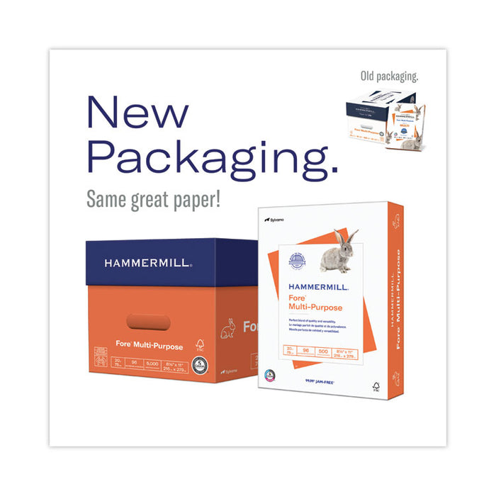 Fore Multipurpose Print Paper, 96 Bright, 20 lb Bond Weight, 8.5 x 11, White, 500 Sheets/Ream