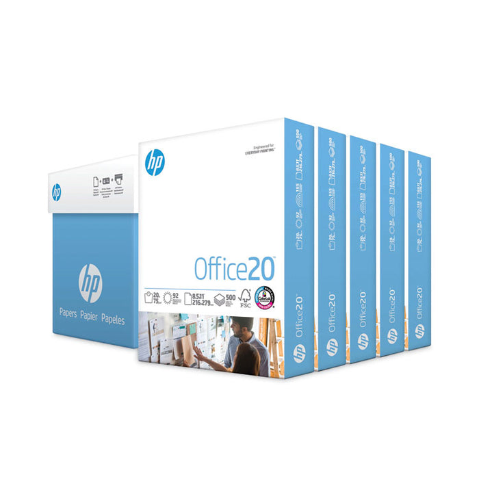 Office20 Paper, 92 Bright, 20-lb Bond Weight, 8.5 x 11, White, 500 Sheets/Ream, 5 Reams/Carton