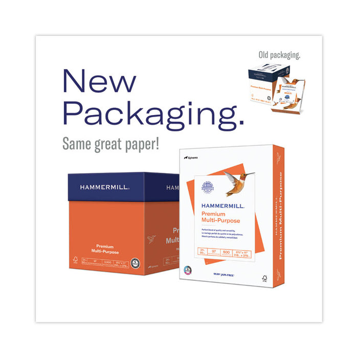 Premium Multipurpose Print Paper, 97 Bright, 24-lb Bond Weight, 8.5 x 11, White, 500 Sheets/Ream, 5 Reams/Carton