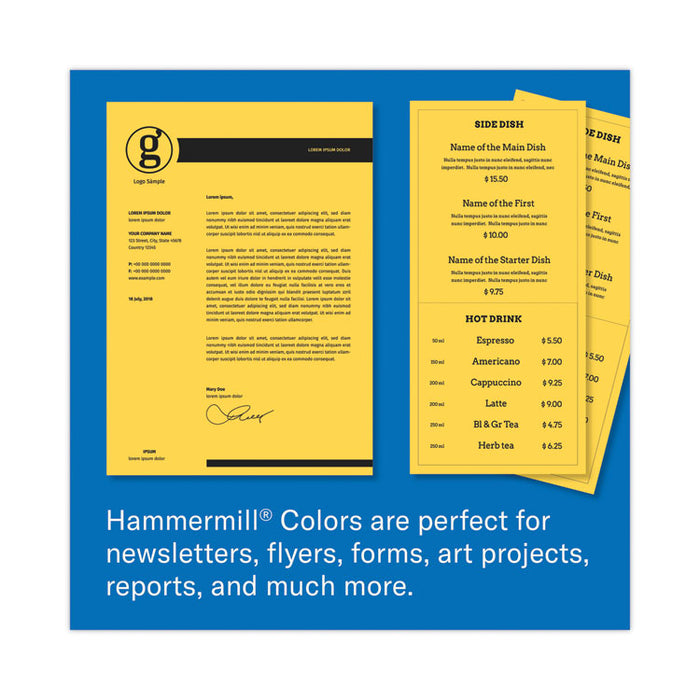 Colors Print Paper, 20 lb Bond Weight, 8.5 x 11, Goldenrod, 500 Sheets/Ream, 10 Reams/Carton