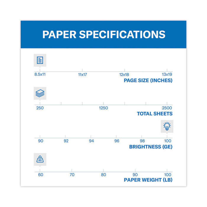 Premium Color Copy Cover, 100 Bright, 80 lb Cover Weight, 8.5 x 11, 250/Pack