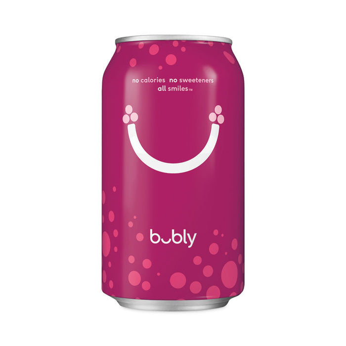 Flavored Sparkling Water, Raspberry, 12 oz Can, 8 Cans/Pack, 3 Packs/Carton