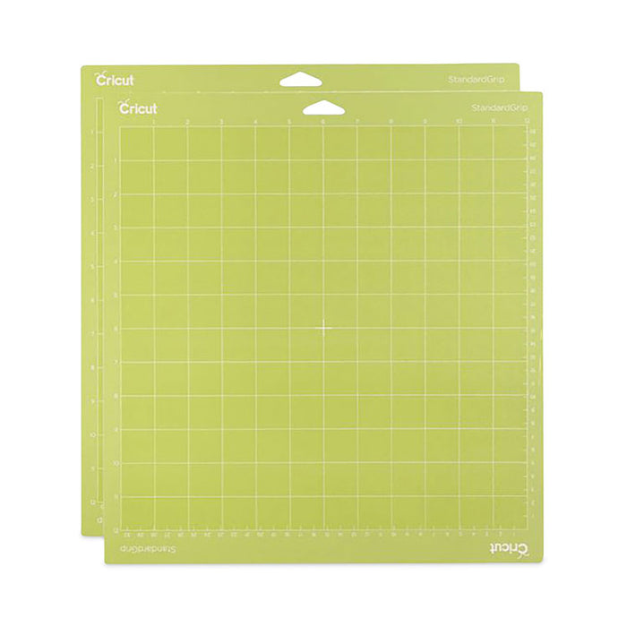 StandardGrip Machine Mat, 1" Grid, 12" x 12", Green, 2/Pack