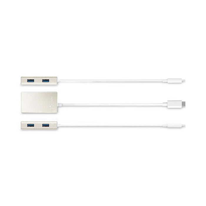 USB-C Hub, 4 Ports, Silver
