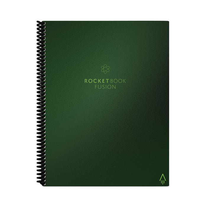 Fusion Smart Notebook, Seven Assorted Page Formats, Terrestrial Green Cover, (21) 11 x 8.5 Sheets