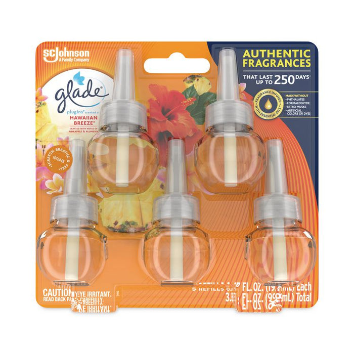 Plugin Scented Oil Refill, Hawaiian Breeze, 0.67 oz, 5/Pack