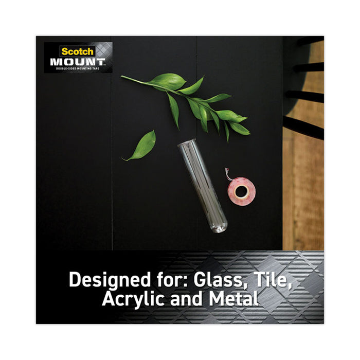 Permanent Clear Mounting Tape, Holds Up to 15 lb, 1" x 60", Clear