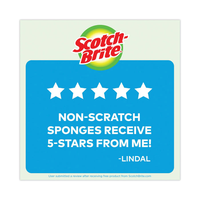 Non-Scratch Multi-Purpose Scrub Sponge, 4.4 x 2.6, 0.8" Thick, Blue, 9/Pack