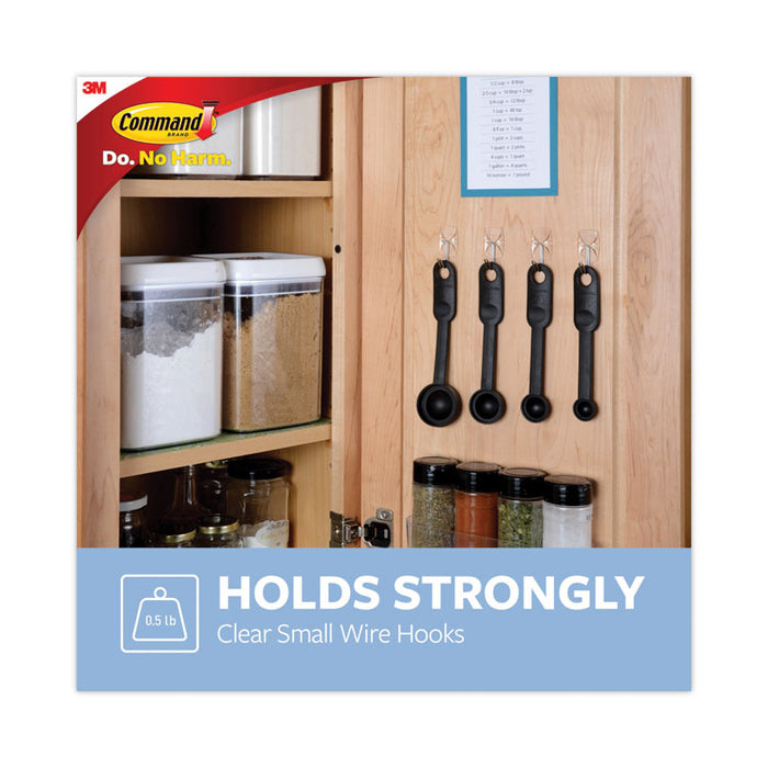 Small Clear Toggle-Wire Hooks, Metal Wire, Silver/Clear, Supports 0.5 lb, 40/Pack