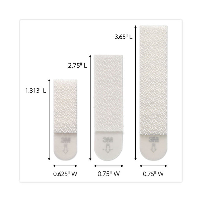 Damage-Free Hanging Picture Hanging Strip Pairs, (8) Large (3.75 lb), (6) Medium (2.5 lb), (4) Small (1.25 lb), White, 18/PK