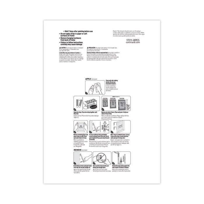 Damage-Free Hanging Picture Hanging Strip Pairs, (8) Large (3.75 lb), (6) Medium (2.5 lb), (4) Small (1.25 lb), White, 18/PK