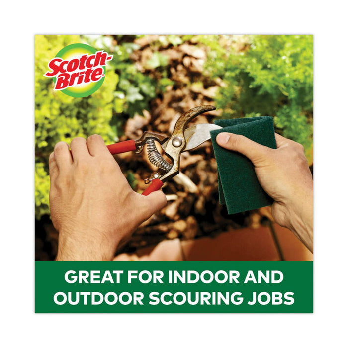 Heavy-Duty Scouring Pad, 3.8 x 6, Green, 10/Carton