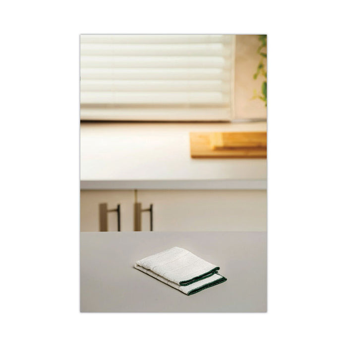 Kitchen Cleaning Cloth, Microfiber, 11.4 x 12.4, White, 2/Pack, 12 Packs/Carton