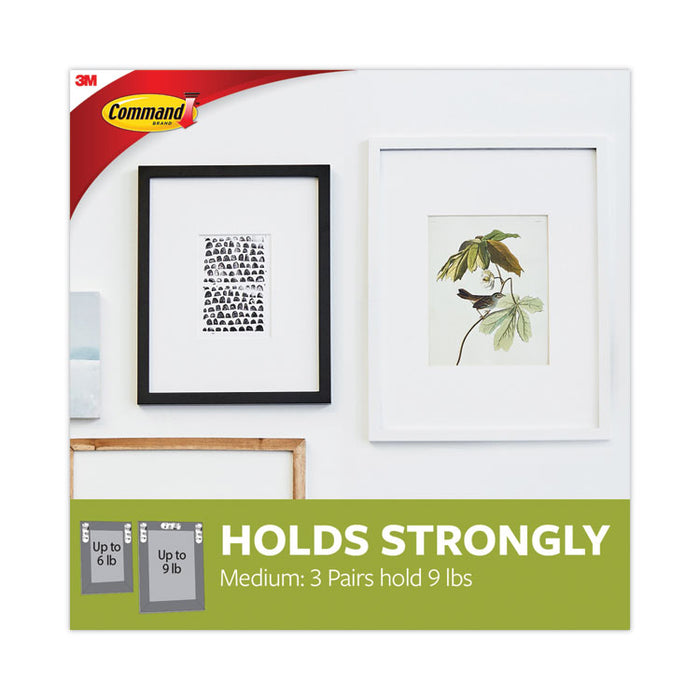 Damage-Free Hanging Picture Hanging Strip Pairs, Holds Up to 2.5 lb, Medium: 0.75" x 2.75", White, 12/Pack