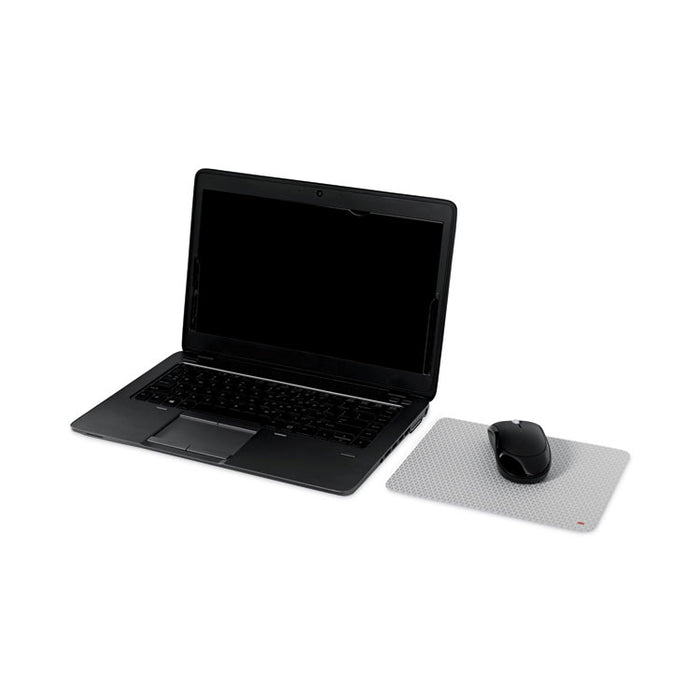 Precise Battery-Saving Mouse Pad with Nonskid Repositionable Adhesive Back, 8.5 x 7, Bitmap Design