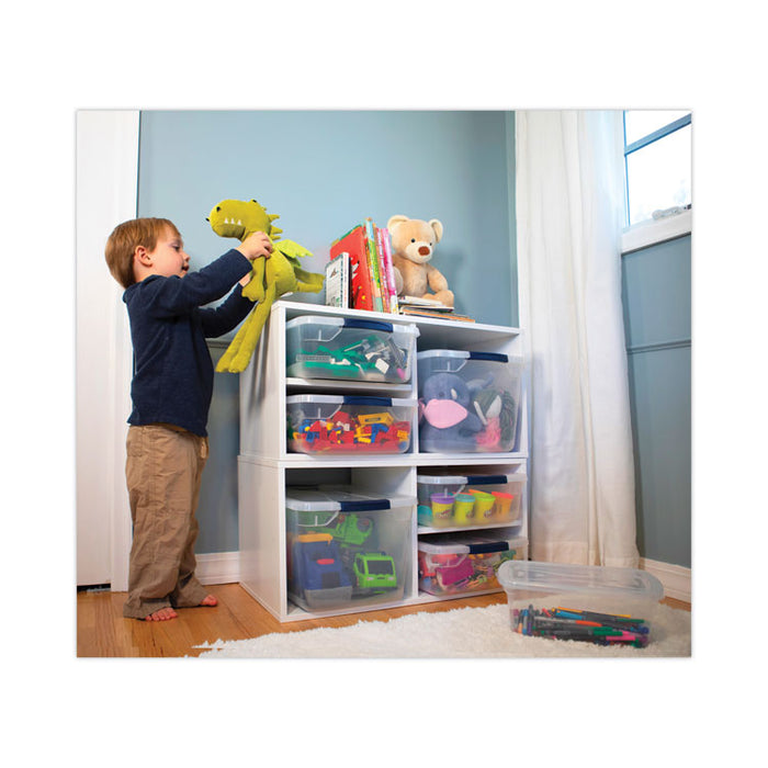 Clever Store Basic Latch-Lid Container, 7.5 gal, 13.37" x 18.75" x 10.5", Clear