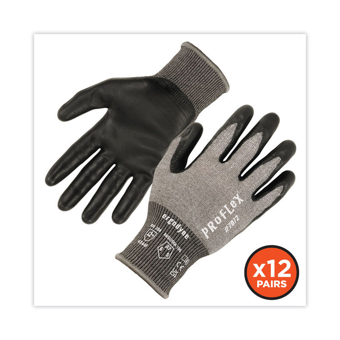 ProFlex 7072 ANSI A7 Nitrile-Coated CR Gloves, EN388: 4X44F, 9" Long, Medium, Gray, 12 Pairs